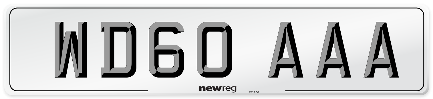 WD60 AAA Number Plate from New Reg